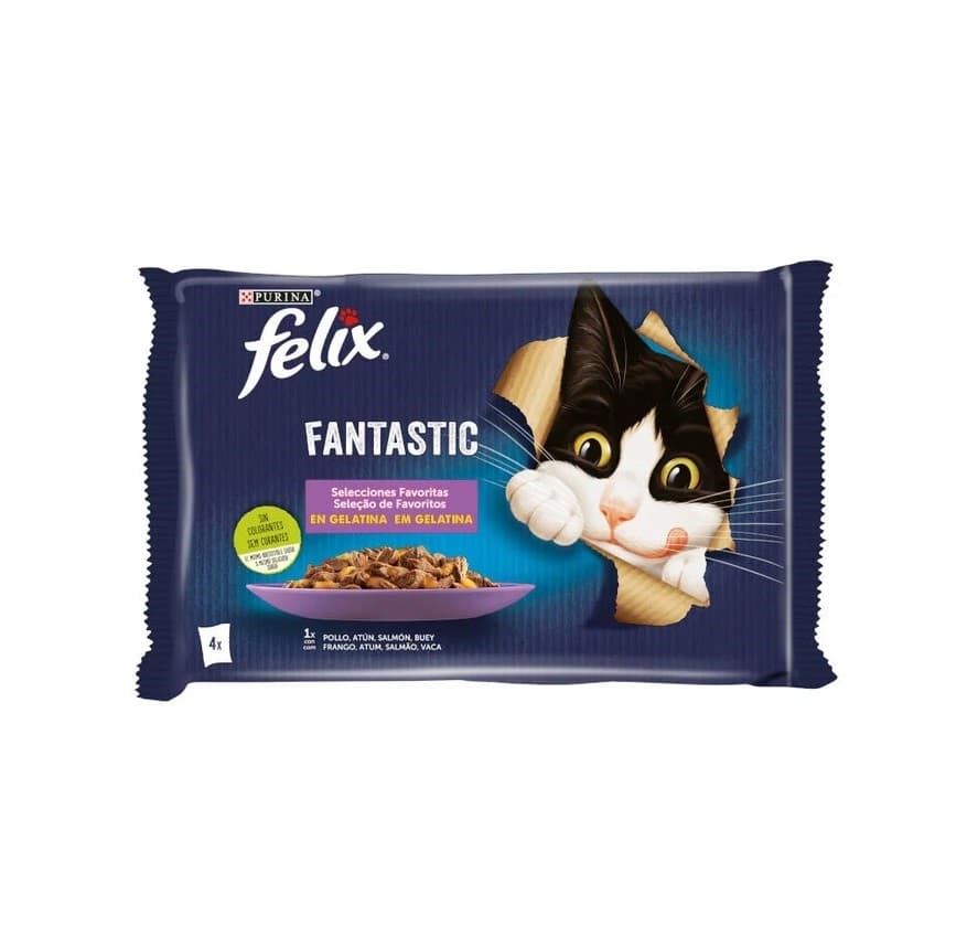 Comida húmeda para gatos 4 sobres Felix Fantastic - Imagen 1